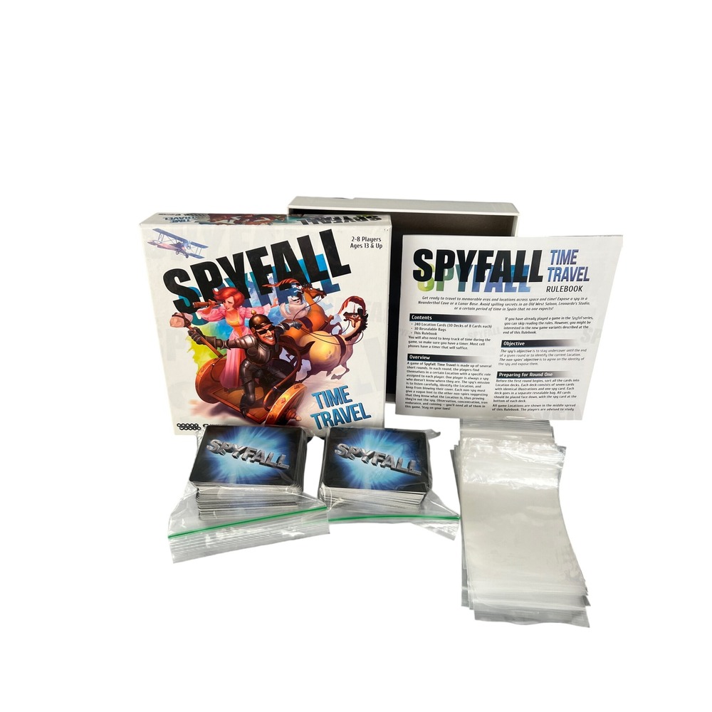 Spyfall Time Travel Card Game Cryptozoic Entertainment 2-8 Players 13+ Complete